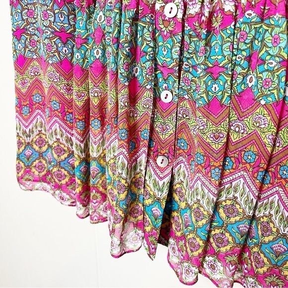 Diane von Furstenberg 100% silk Blakely Sleeveless Blouse 4 top button floral - Picture 4 of 13